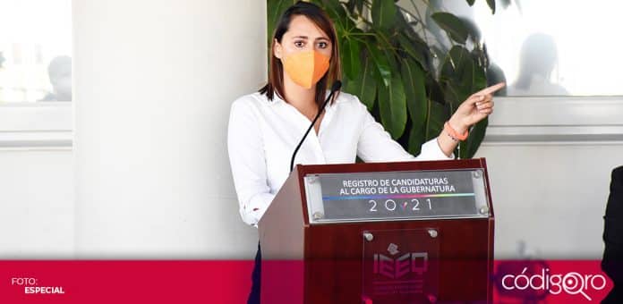 Beatriz León Sotelo se registró como candidata de Movimiento Ciudadano a la gubernatura del estado de Querétaro. Foto: Especial