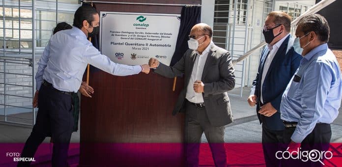 Gobernador instalaciones Conalep Plantel II El gobernador de Querétaro, Francisco Domínguez Servién, entregó la primera etapa de las instalaciones del Conalep Plantel II. Foto: Especial