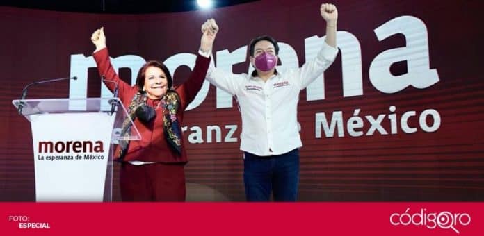 El líder nacional de Morena, Mario Delgado, acompañó a Celia Maya, candidata a la gubernatura de Querétaro, en su inicio de campaña. Foto: Especial