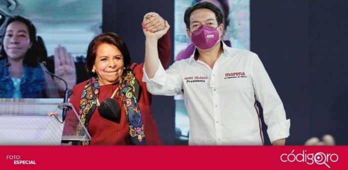Mario Delgado acompana a Celia Maya Celia Maya García, candidata de Morena a la gubernatura de Querétaro, arrancó su campaña electoral. Foto: Especial