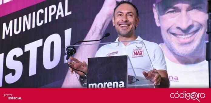 El candidato de Morena a la presidencia municipal de Querétaro, Arturo Maximiliano García Pérez, cerró su campaña electoral. Foto: Especial