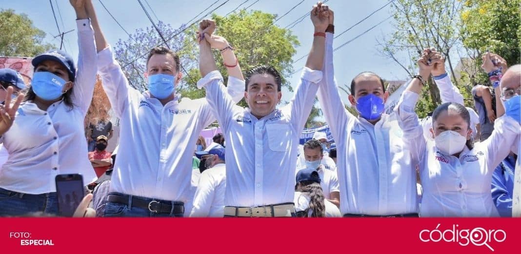 Candidatos del PAN realizan valla humana en Corregidora