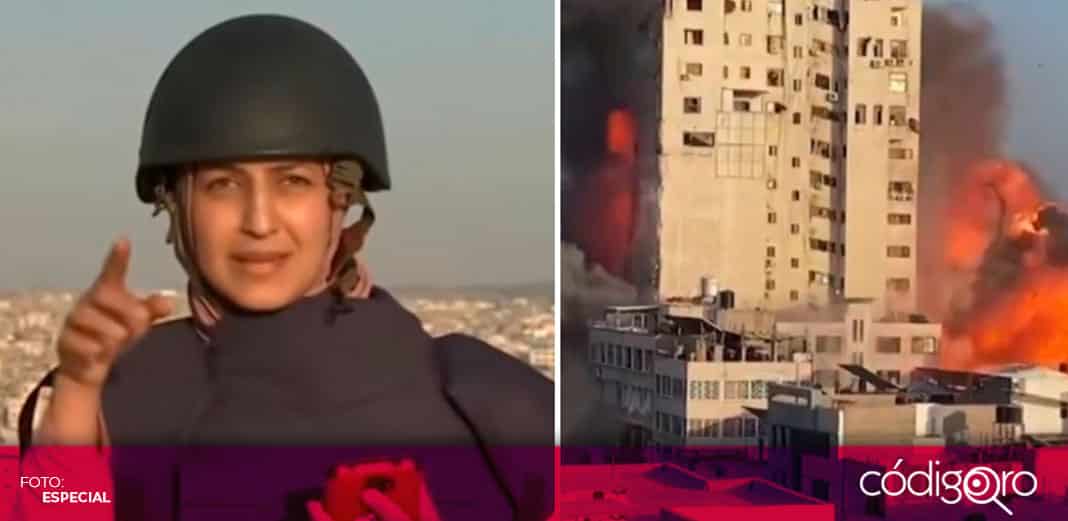 Bombardeo en Gaza sorprende en vivo a reportera