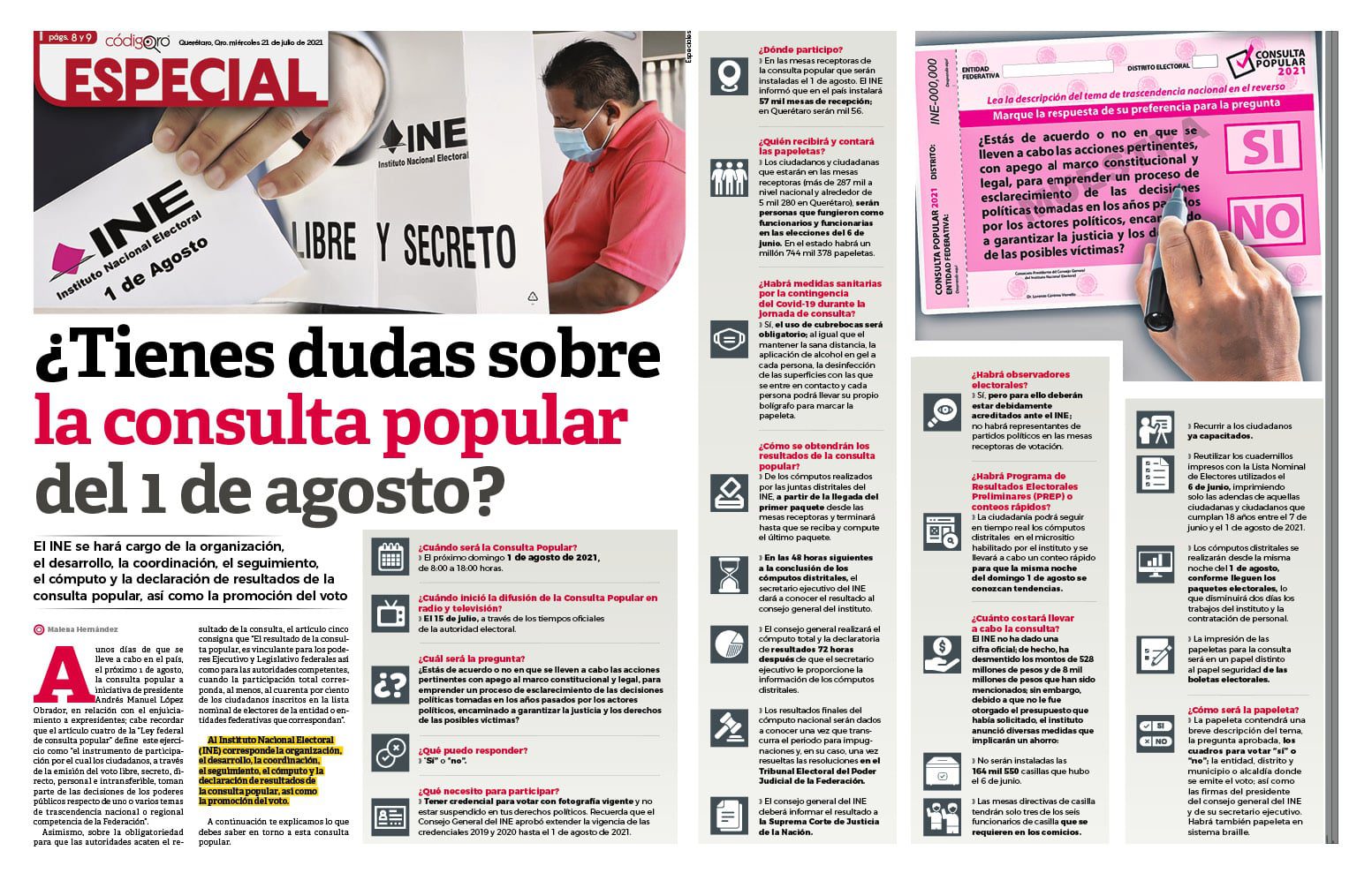 ¿Tienes dudas sobre la consulta popular del 1 de agosto?