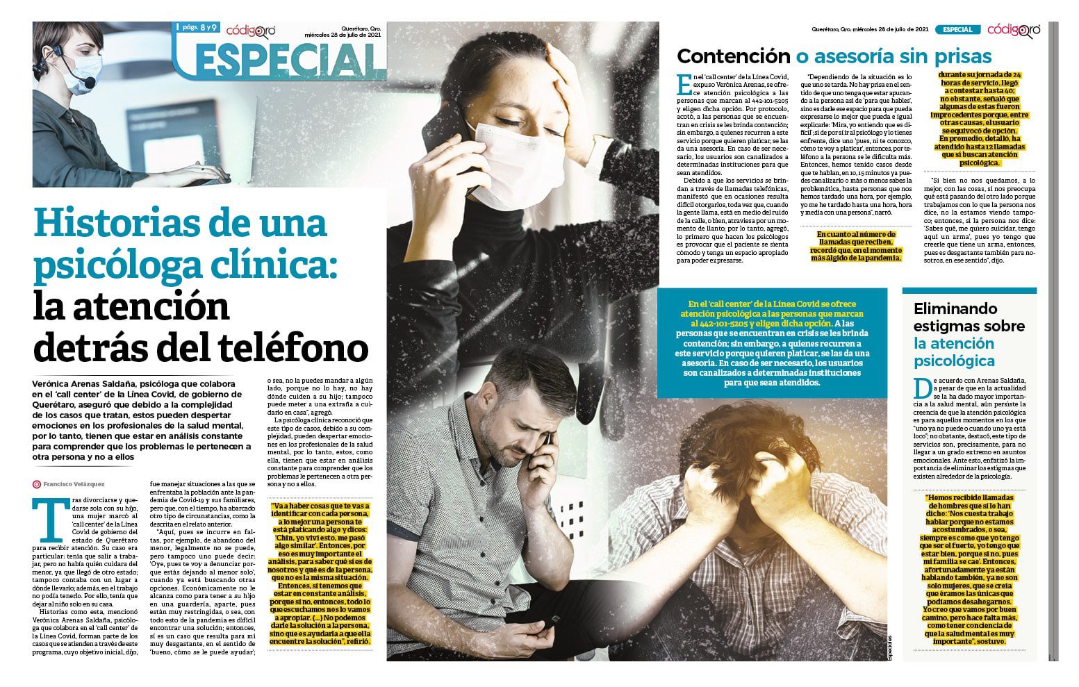 Historias de una psicóloga clínica:  la atención detrás del teléfono