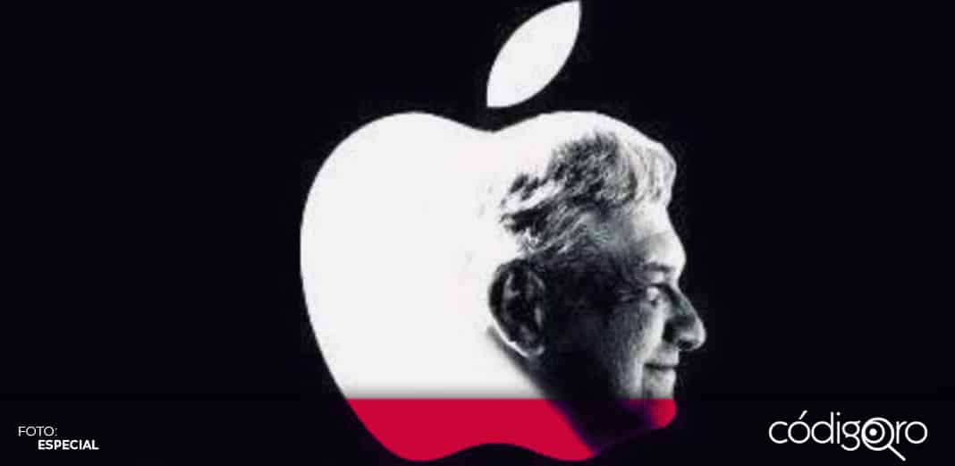 Morena utiliza logotipo y slogan de Apple para promocionar a AMLO