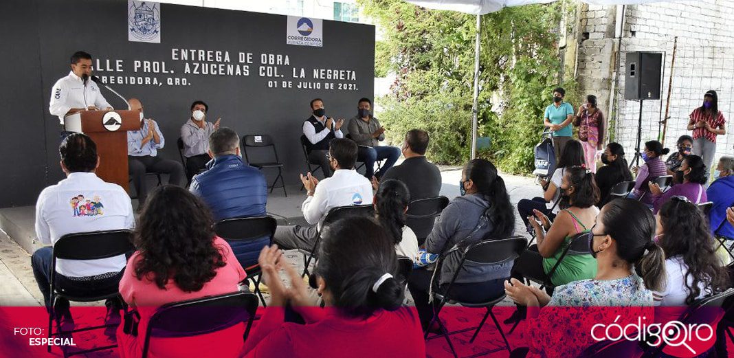 Entrega Roberto Sosa obra de urbanización en La Negreta