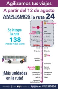 Anuncian rediseño de las rutas de transporte público 24, 53 y 77 1 Ajuste de las rutas de transporte público 24 y 138. Foto: Especial