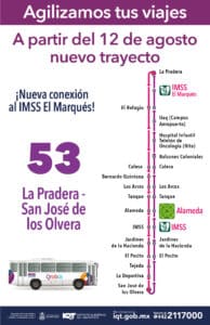 Anuncian rediseño de las rutas de transporte público 24, 53 y 77 2 Modificación de la ruta 53 de transporte público. Foto: Especial