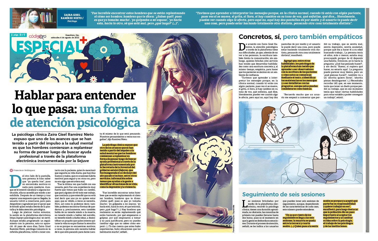 Hablar para entender lo que pasa: una forma de atención psicológica