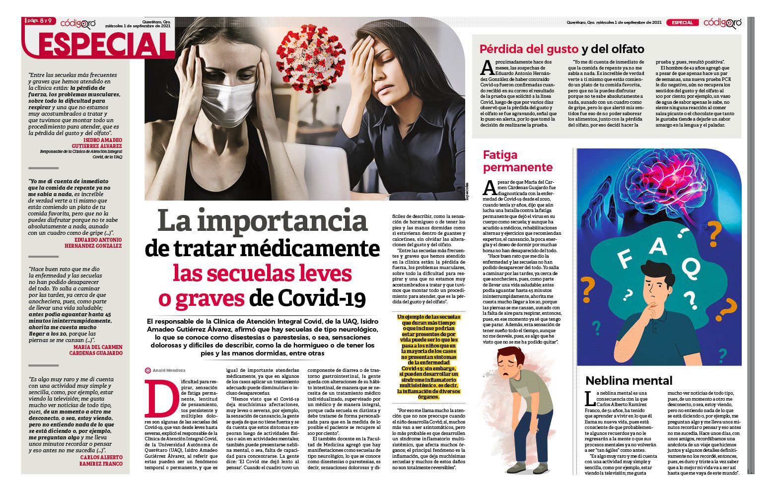 La importancia de tratar médicamente las secuelas leves o graves de COVID-19
