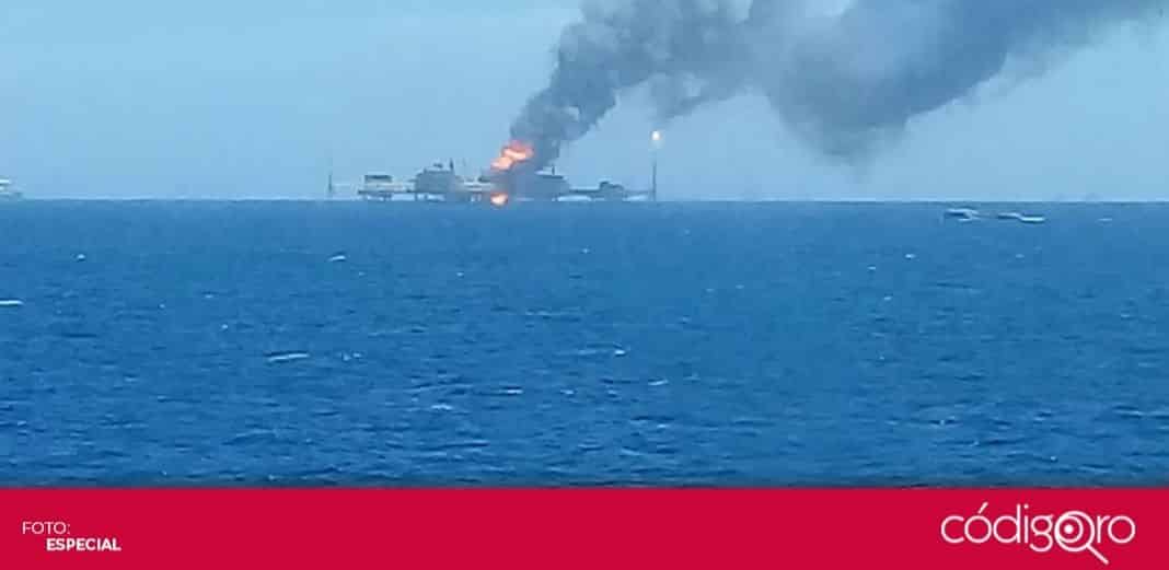 Incendio de plataforma de Pemex en Sonda de Campeche deja 5 heridos
