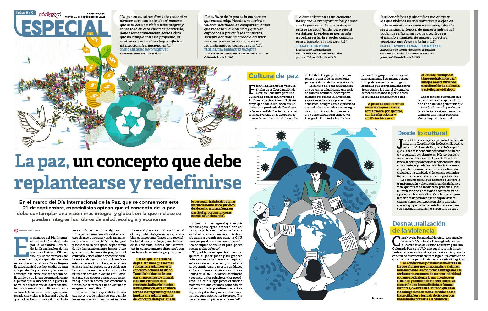 La paz, un concepto que debe replantearse y redefinirse