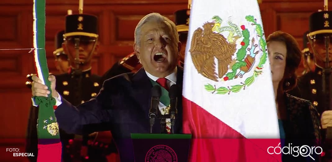 AMLO da Grito de Independencia en Palacio Nacional, sin público