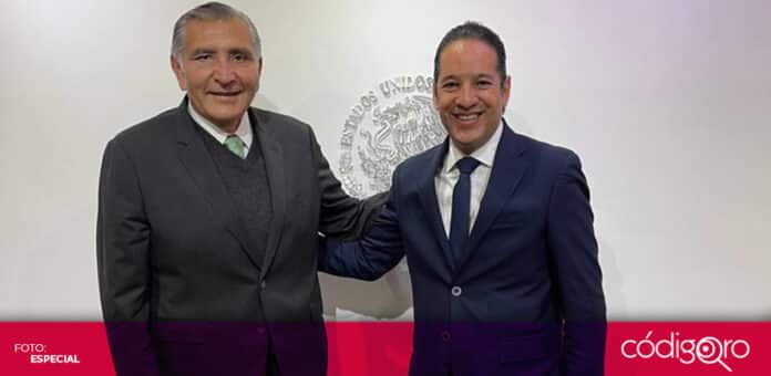 Gobernador Queretaro secretario de Gobernacion El gobernador de Querétaro, Francisco Domínguez Servién, se reunió con el secretario de Gobernación. Foto: Especial