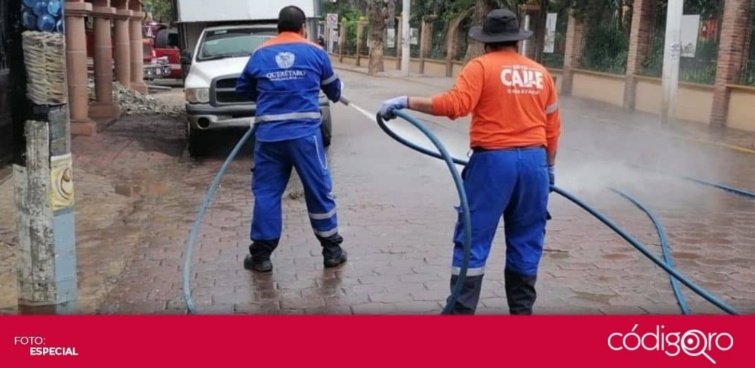 Municipio de Querétaro apoya labores de limpieza en Tequisquiapan