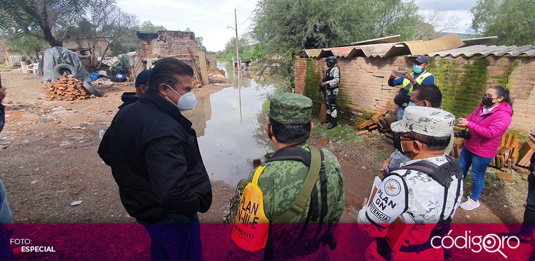 Presidente municipal de Tequisquiapan recorre zonas afectadas por inundaciones
