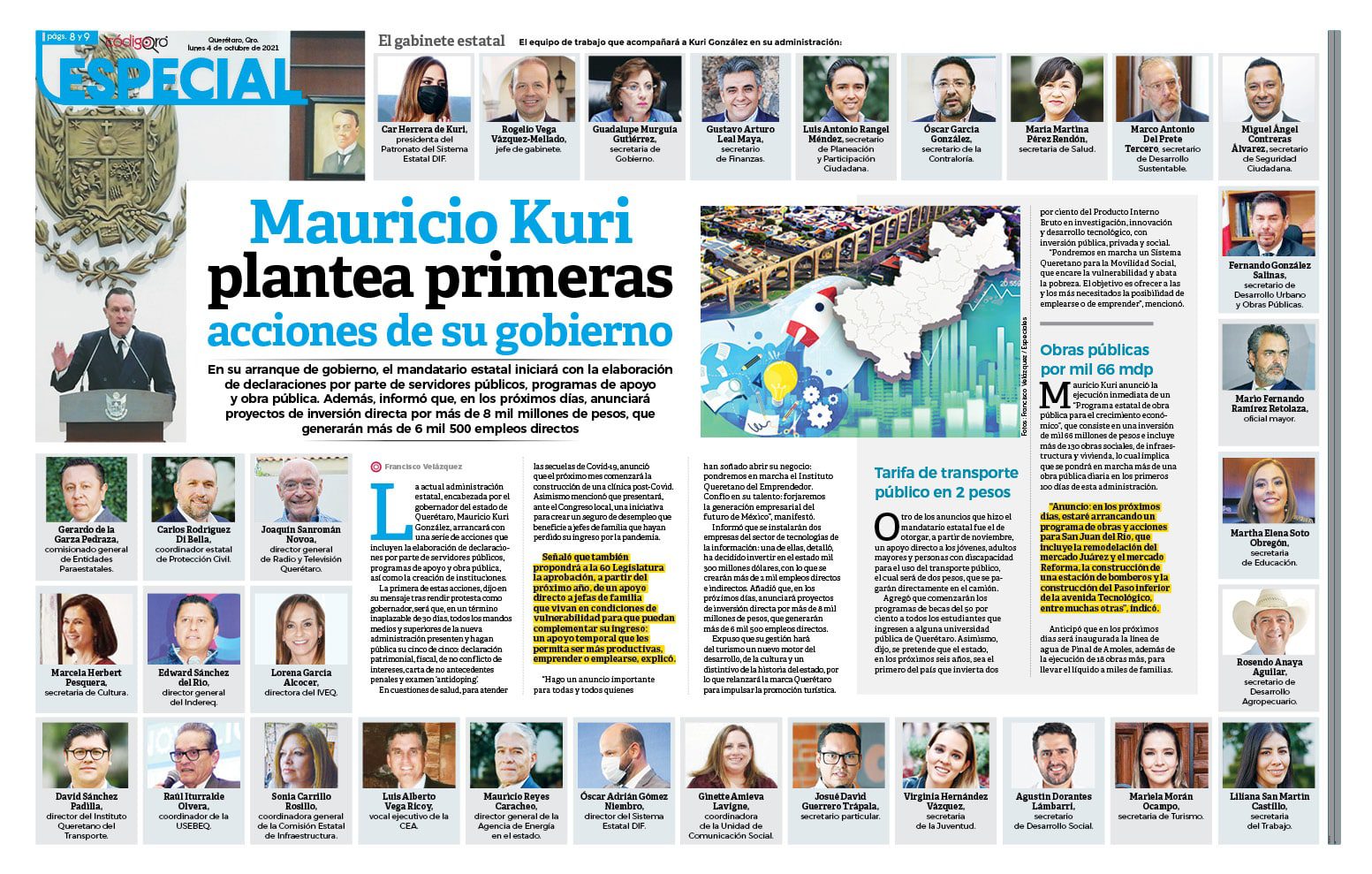 Mauricio Kuri plantea primeras acciones de su gobierno