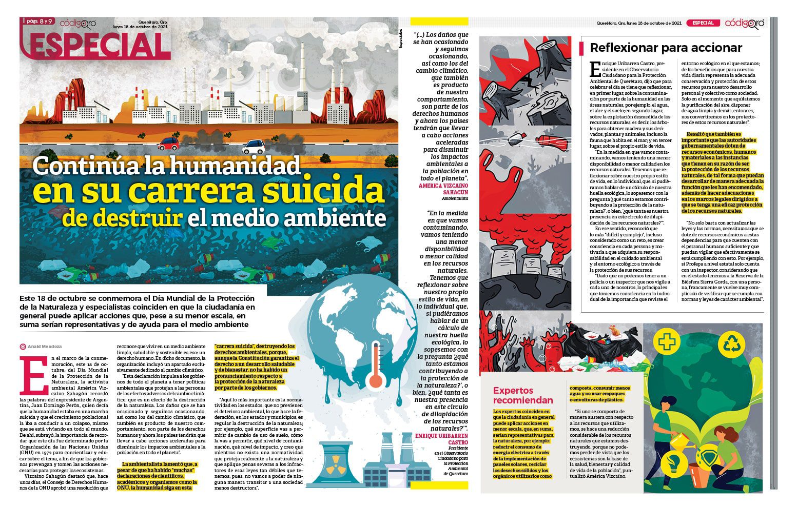 Continúa la humanidad en su carrera suicida de destruir el medio ambiente