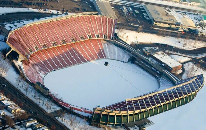 Así luce el estadio en Edmonton, aquí se jugará el Canadá Vs Mexico, se espera que la tormenta invernal deje más de 8 pulgadas de nieve 