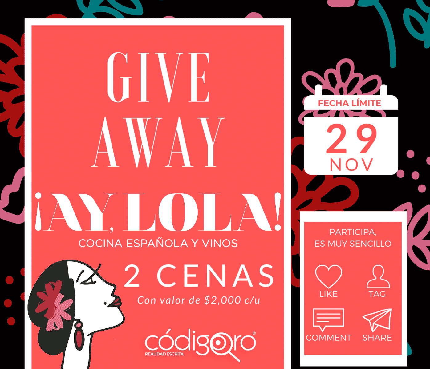 Giveaway ¡Ay,Lola! 29 de Noviembre 2021