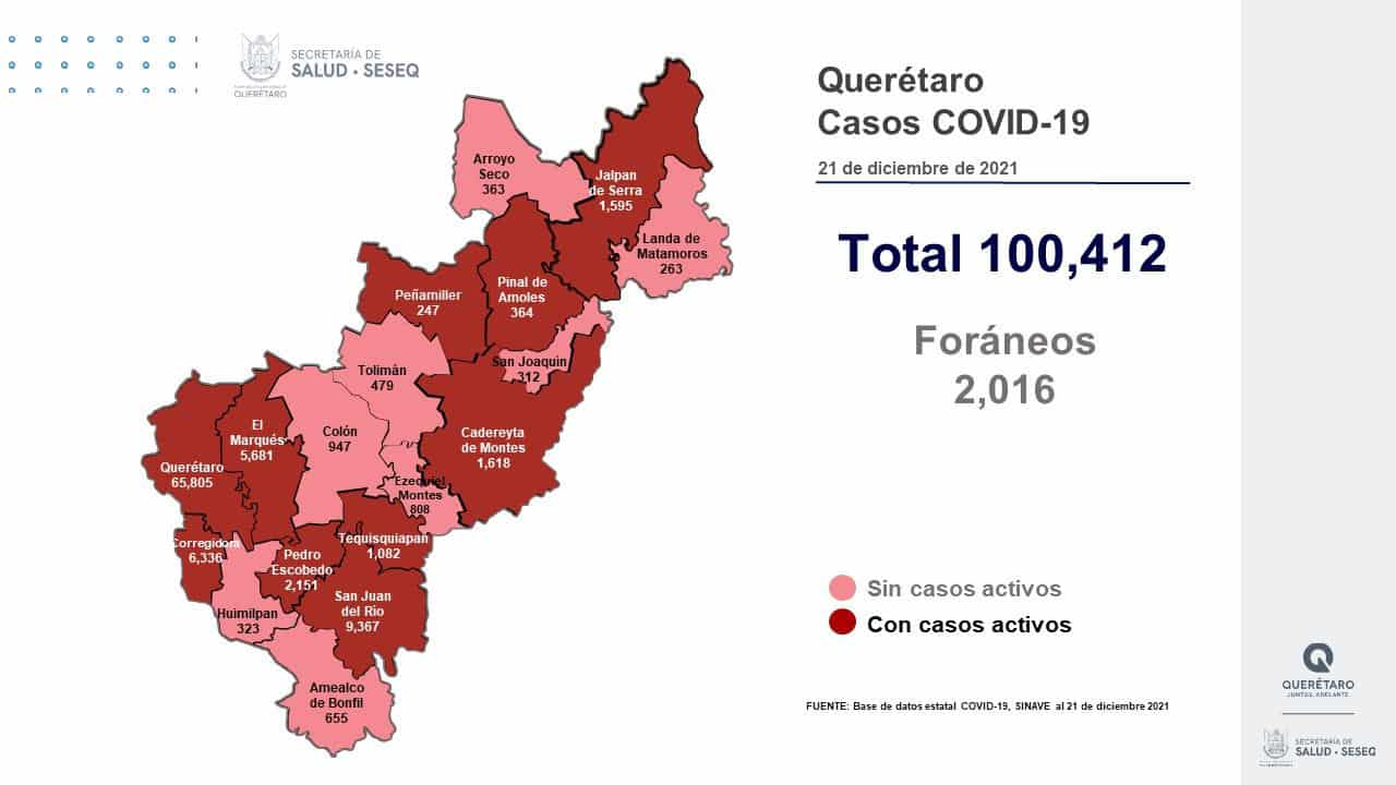 El estado de Querétaro rebasa los 100 mil contagios acumulados de COVID-19. Foto: Especial