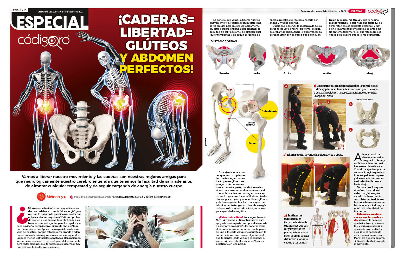 ¡Caderas = libertad = glúteos y abdomen perfectos!