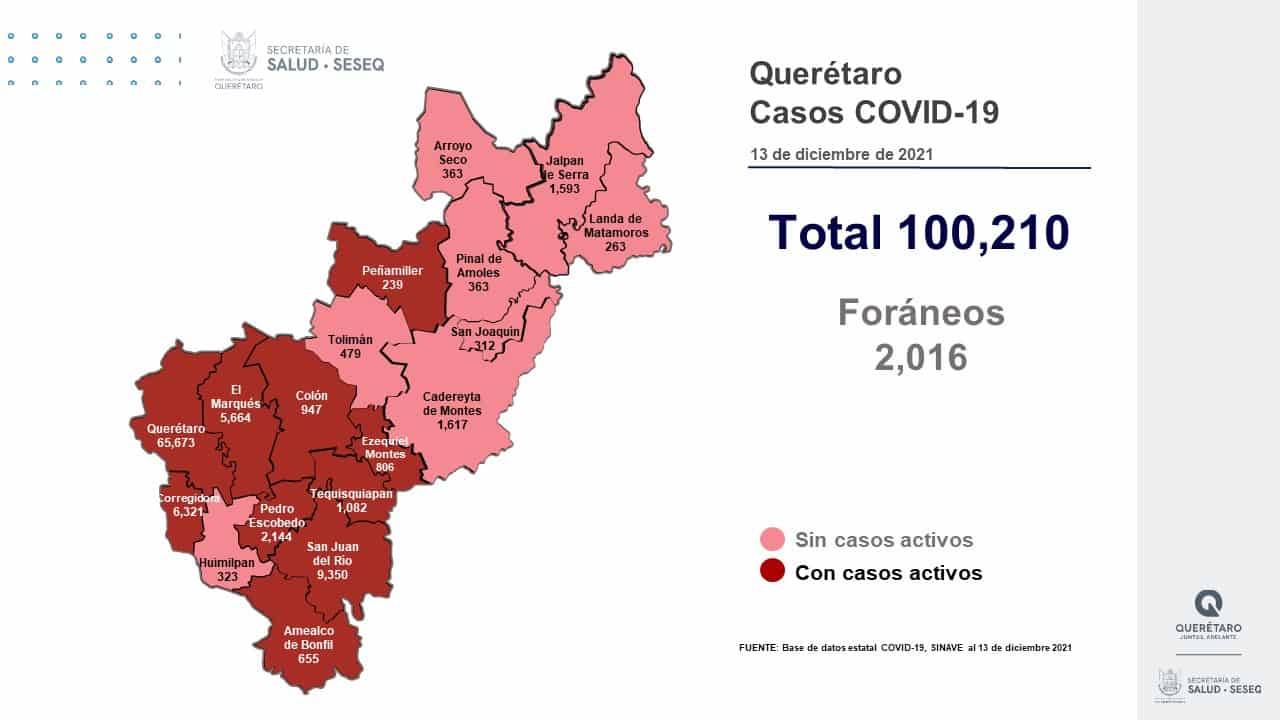 El estado de Querétaro supera los 100 mil casos acumulados de COVID-19. Foto: Especial