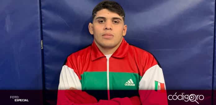El luchador queretano Pedro Uriel Bello logró ganar medalla de bronce en los Juegos Panamericanos Junior Cali-Valle 2021. Foto: Especial