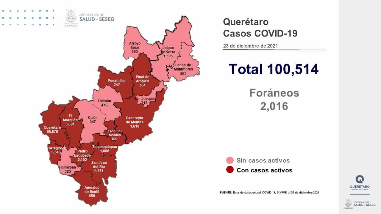 El estado de Querétaro rebasa los 100 mil contagios acumulados de COVID-19. Foto: Especial