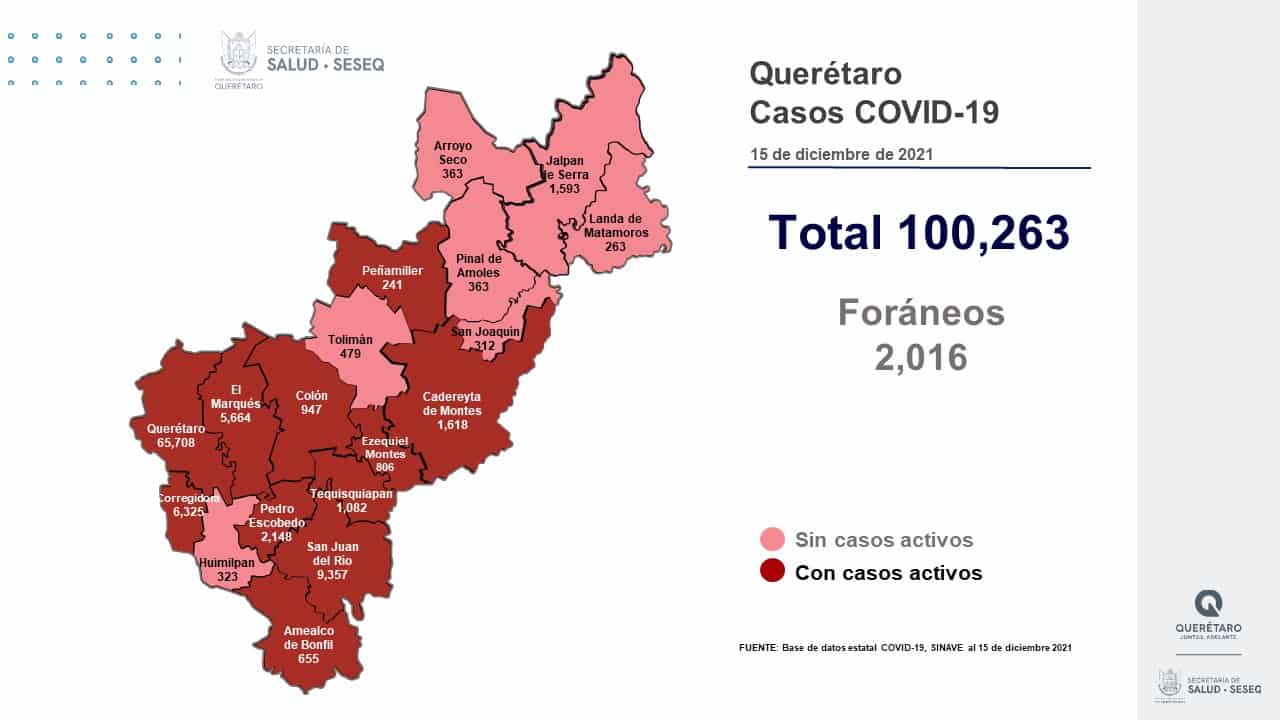 El estado de Querétaro supera los 100 mil casos acumulados de COVID-19. Foto: Especial