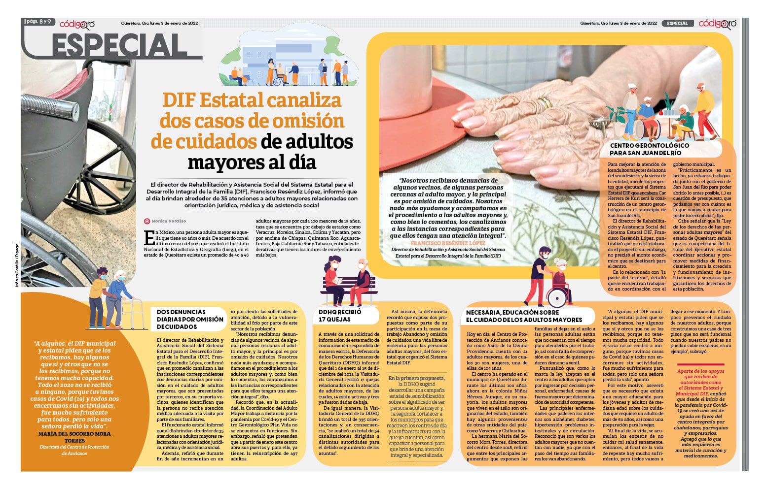 DIF Estatal canaliza 2 casos de omisión de cuidados de adultos mayores al día