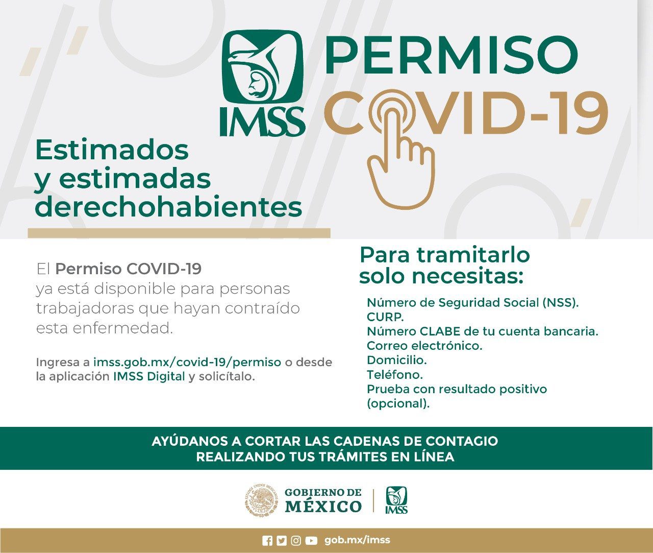El IMSS anunció el Permiso COVID-19 3.0 para derechohabientes. Foto: Especial