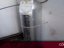 Un cilindro de gas cloro fue robado de un pozo de la CEA en la ciudad de Querétaro. Foto: Especial