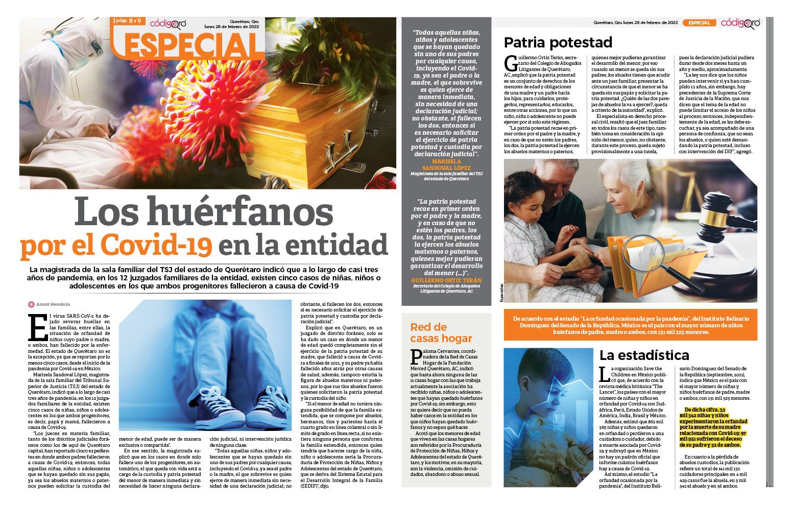 Los huérfanos por el COVID-19 en la entidad
