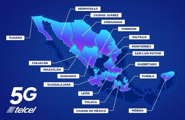 La nueva Red 5G de Telcel estará disponible inicialmente en 18 ciudades del país. Foto: Especial