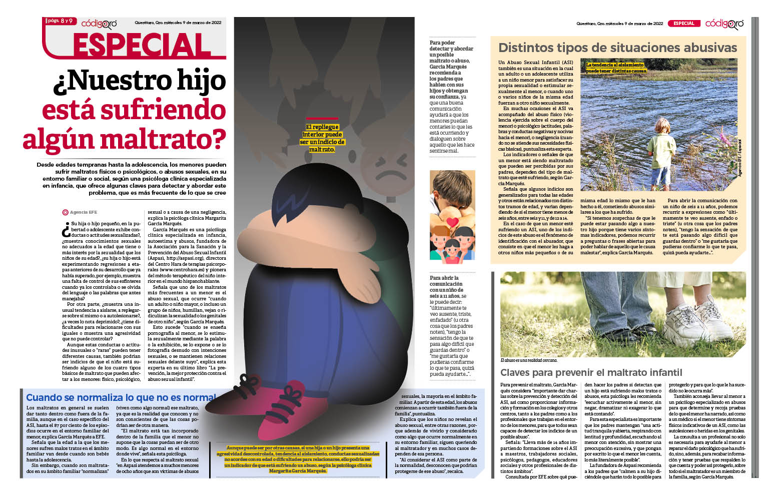 ¿Nuestro hijo está sufriendo algún maltrato?