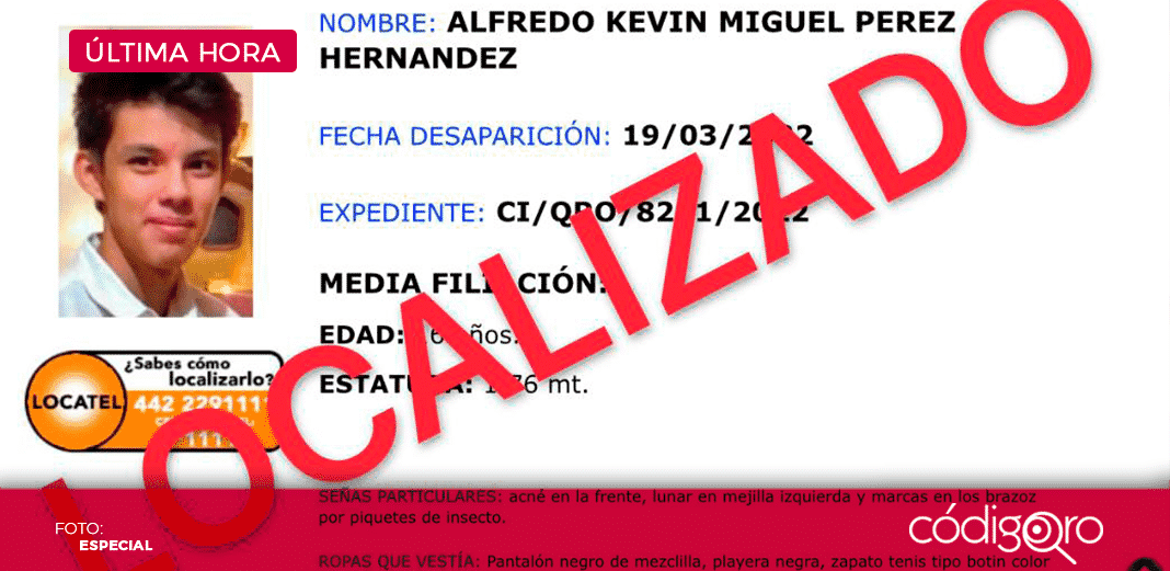 Fiscalía localiza sano y salvo a Alfredo Kevin