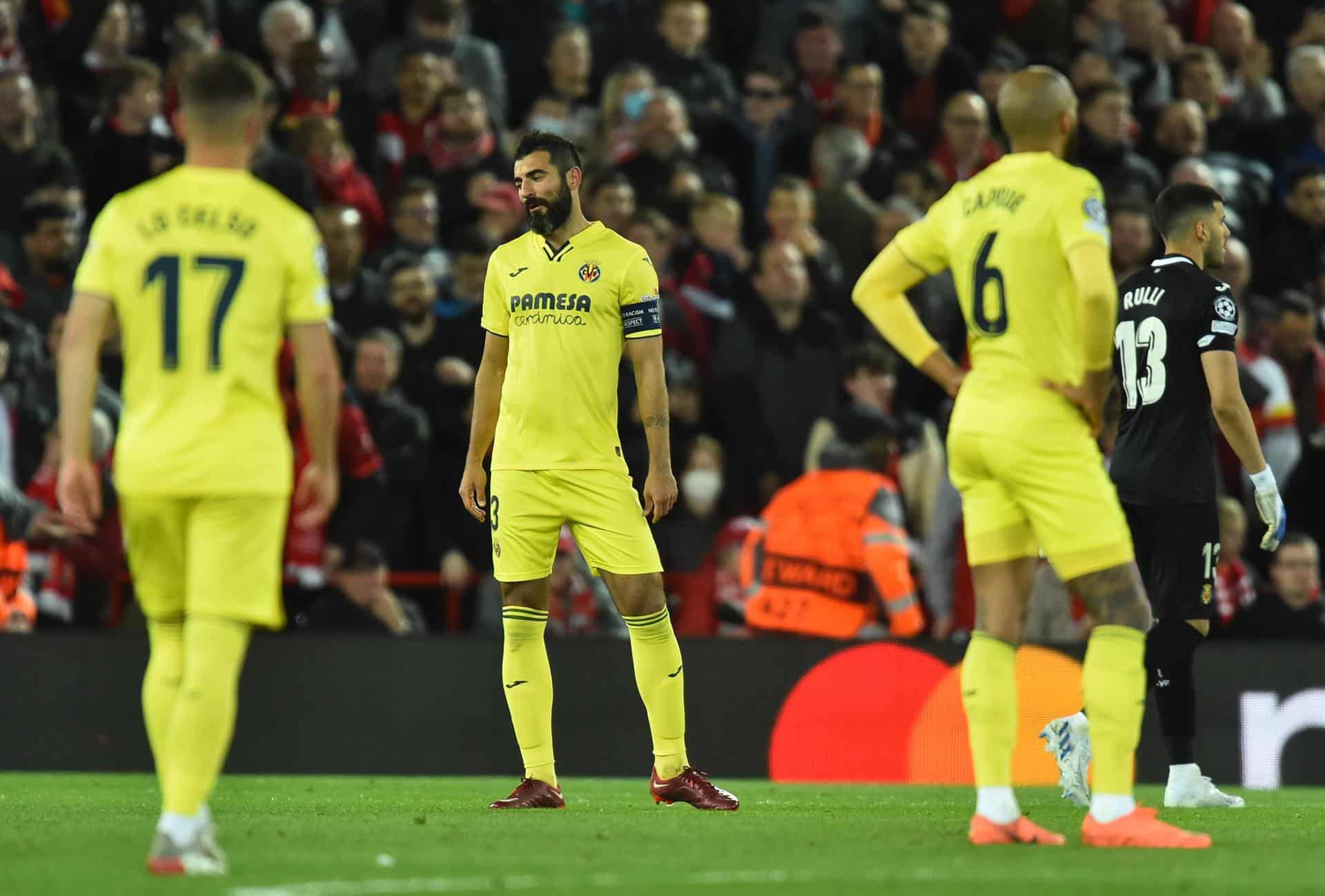 El Villarreal cayó 0-2 ante el Liverpool en la cancha de Anfield. Foto: Agencia EFE