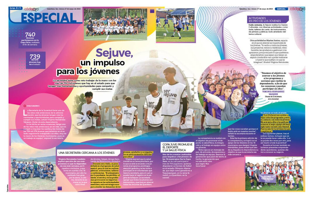 Destacan trabajo de la Sejuve a favor del bienestar y desarrollo de los jóvenes.