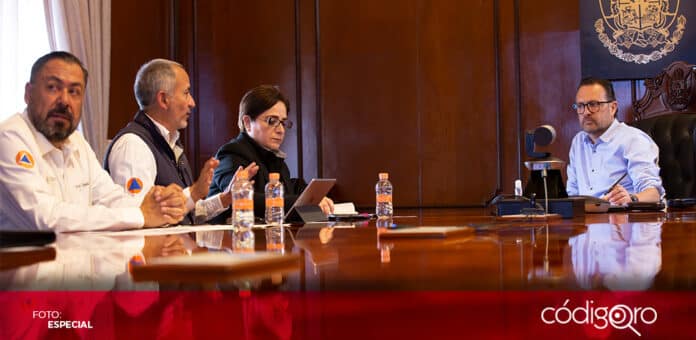 El gobernador del estado de Querétaro, Mauricio Kuri González, se reunió con la coordinadora nacional de Protección Civil. Foto: Especial