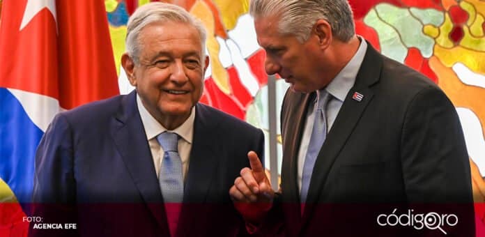 López Obrador se reunió con el presidente de Cuba en la ciudad de La Habana. Foto: Agencia EFE