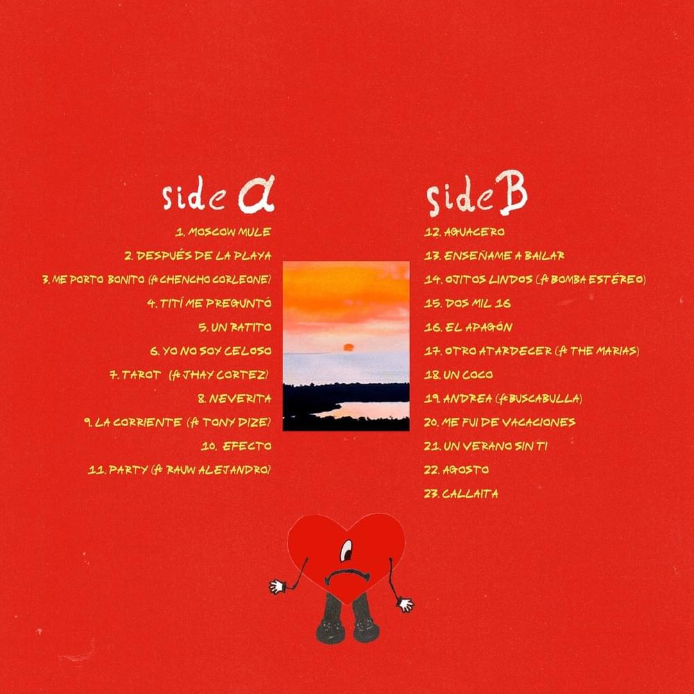 "Un Verano Sin Ti", es el quinto disco consecutivo de Bad Bunny en debutar #1 en el listado "Top Latin Albums"