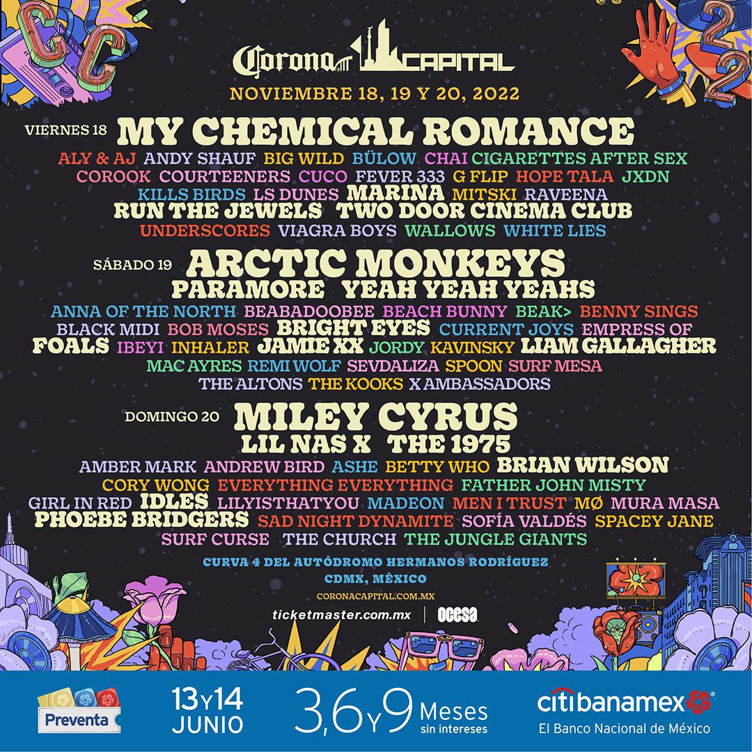 Fue anunciado oficialmente el cartel de la edición 2022 del Festival Corona Capital. Foto: Especial