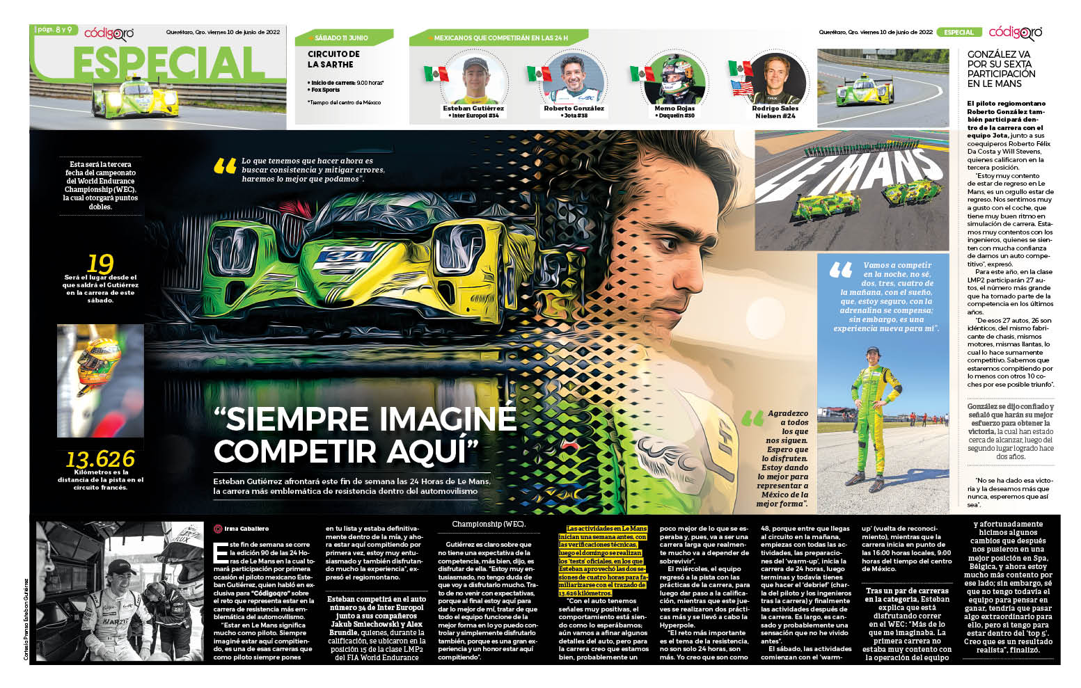 “Siempre imaginé competir aquí”: Esteban Gutiérrez