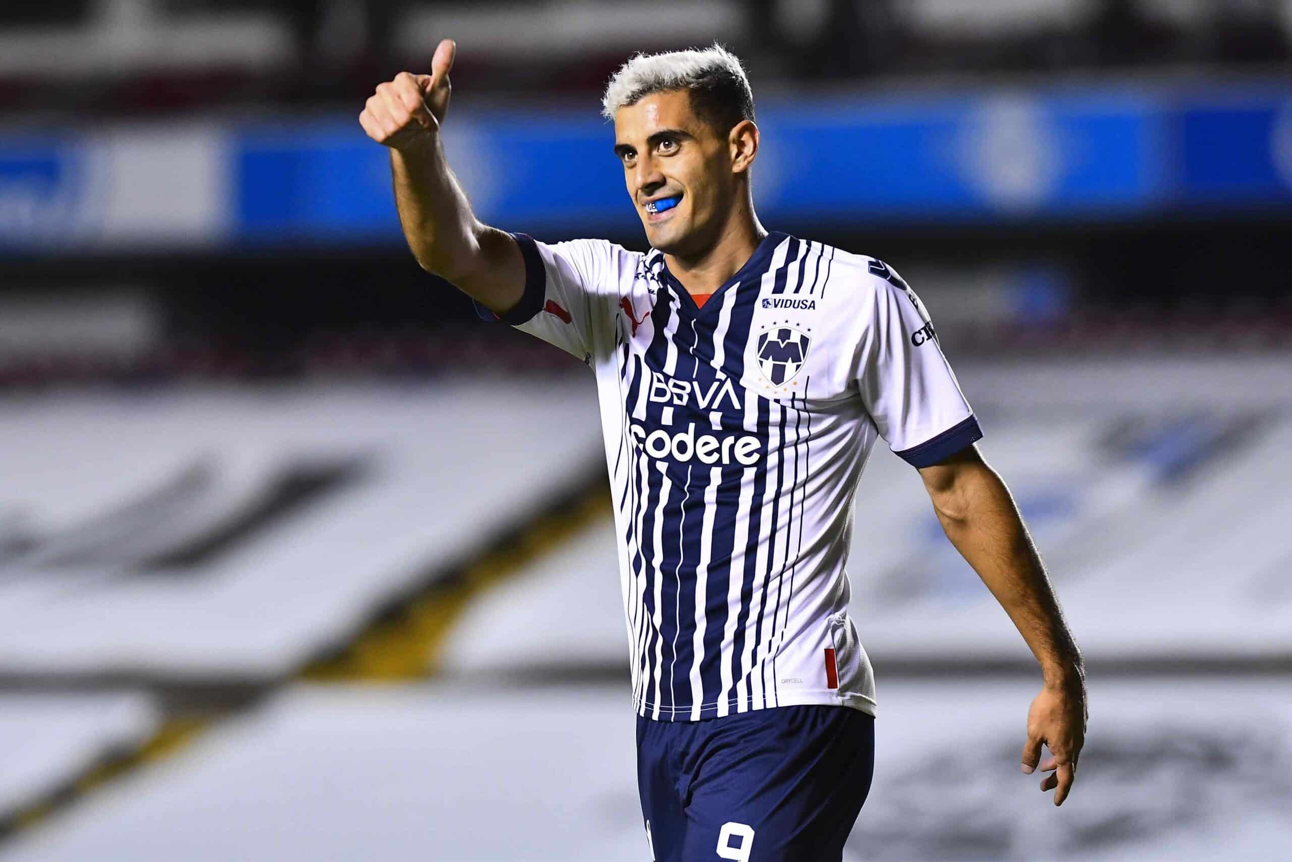 El argentino Germán Berterame cerró la cuenta para Rayados contra Gallos Blancos. Foto: Mexsport