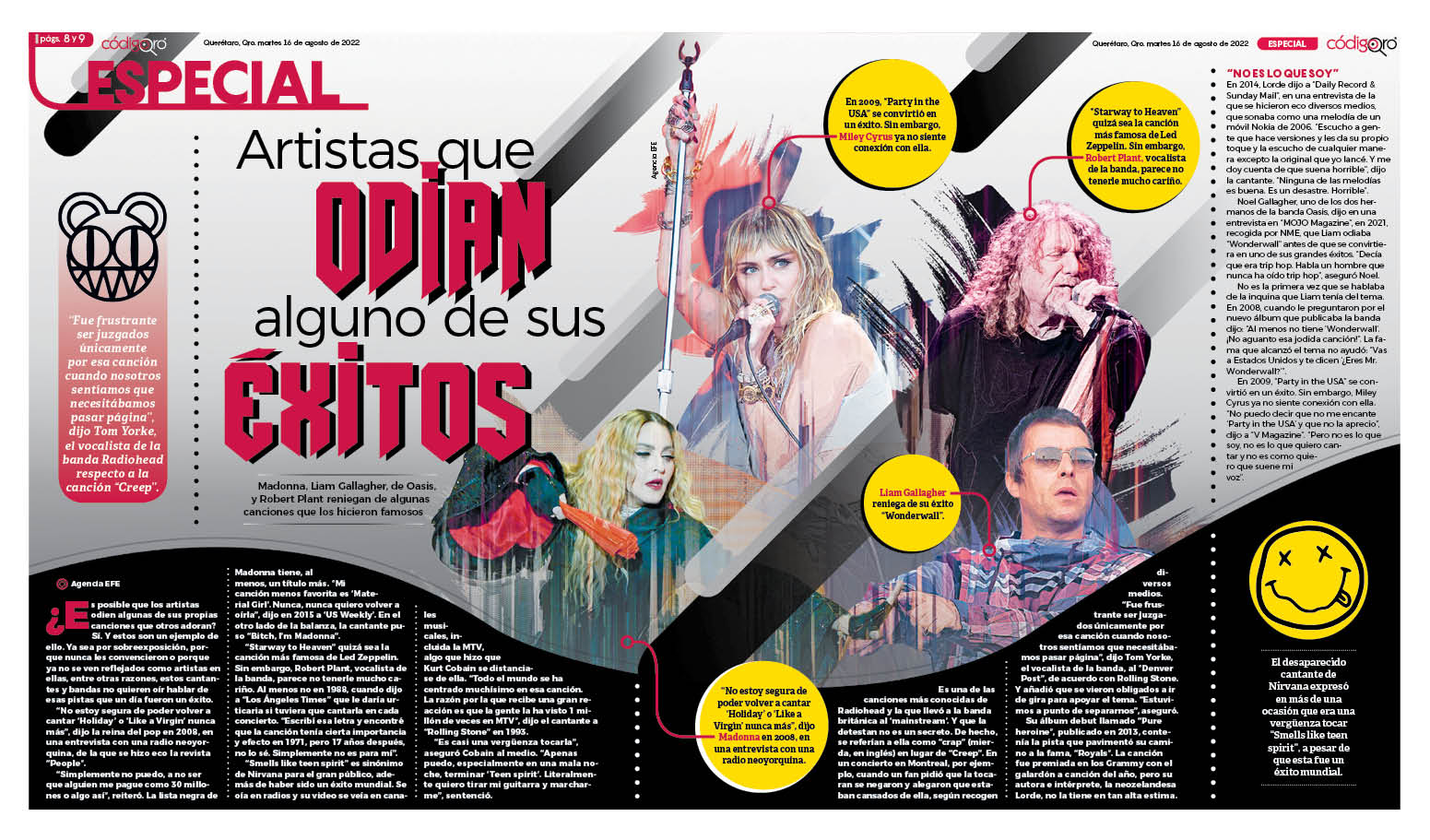 Artistas que odian alguno de sus éxitos