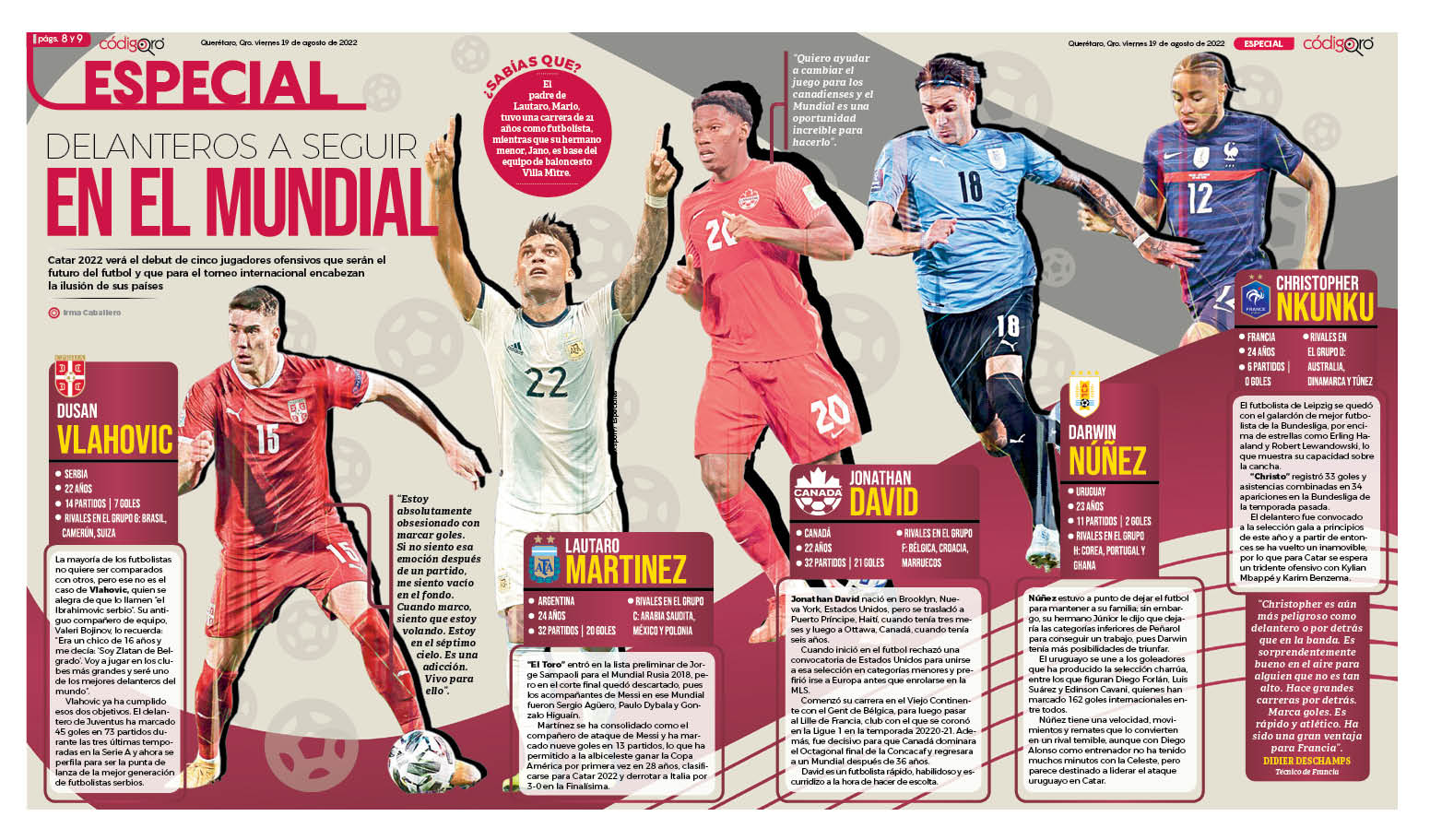 Delanteros a seguir en el Mundial