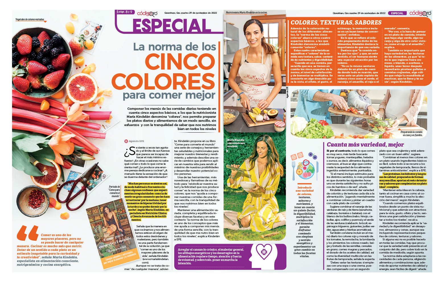 La norma de los cinco colores para comer mejor