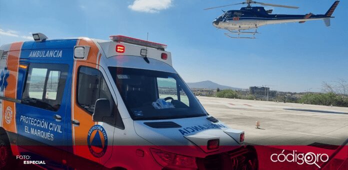 La Secretaría de Salud de Querétaro efectuó en ambulancia aérea el traslado de un paciente de ocho años, quien derivado de un accidente automovilístico sufrió múltiples quemaduras y traumatismo cráneo encefálico severo